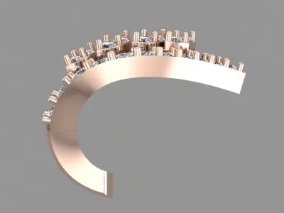 Rose Gold Diamond Women Earring 3D print Model 3D print model get