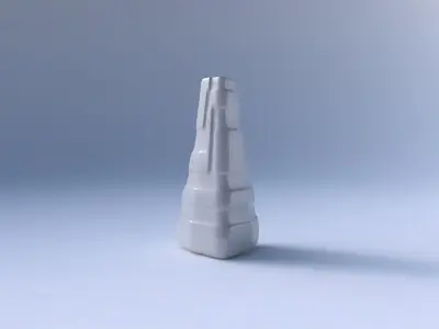 Vase puffy tipped triangle with smooth ribbons 3D print model