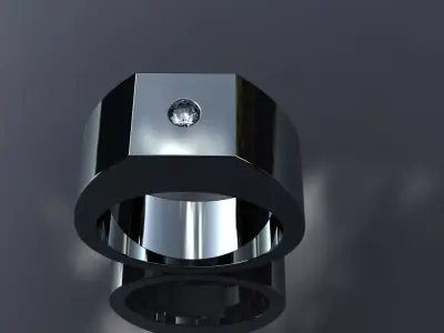 Flush Diamond Ring Gold Silver Platinum Mens Womens Jewelry 3D print model