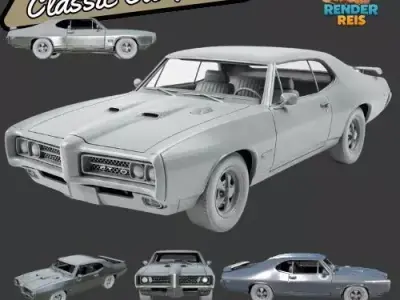 1970 Plymouth Barracuda  Muscle Car Icon  3D print model