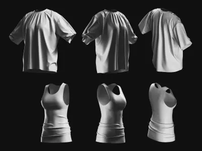 Basemesh T-shirt Collection 3D model