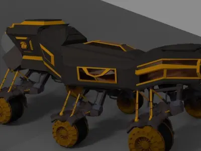 Sci-Fi Space Rover Free low-poly 3D model
