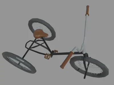 Low Poly Adult Tricycle 01 Low-poly 3D model