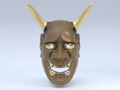 Japanese Mask Hannya Low-poly 3D model