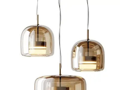 Cognac Glass Luxury Glass Pendant Light 3D model