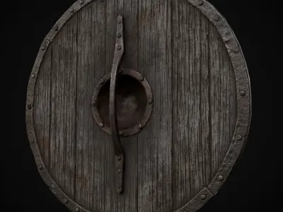 Viking War Shield GW Low-poly 3D model