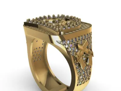 Anillo para caballero-hombre -v-  3D print model