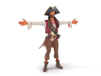 Colorful Pirate model pack Low-poly 3D model