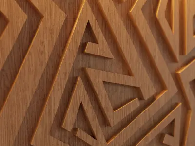 Decorative Wooden Wall Model 19 Low-poly 3D model