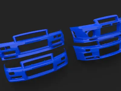 Body kit Skyline R34 Bumper 3D model