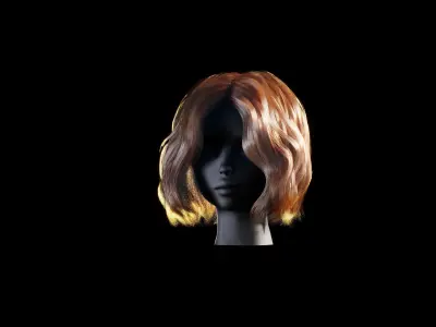 Hair for games Low-poly 3D model