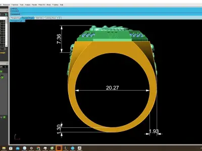 Luxury Dragon Roman Numeral Ring for Men  4049 3D print model