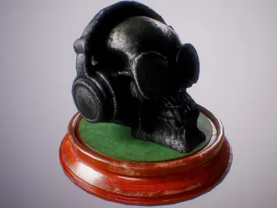 PBR Skull Sculpture Mega Collection Low-poly 3D model