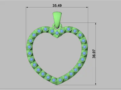 Luxury Golden Heart Pendant Free 3D print model