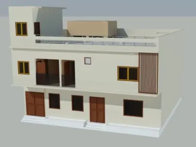 One Unit Residence Bungalow  3D model