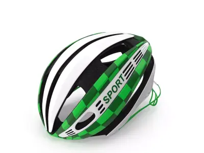 Green Bicycle Helmet 3D model