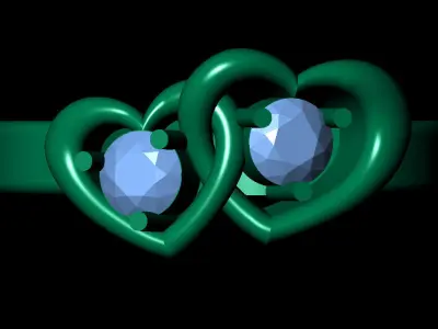 Women Ring 44 love hearts with diamonds ring for women 3D print model