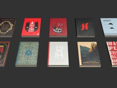 Book Pack Low-poly 3D model purchase