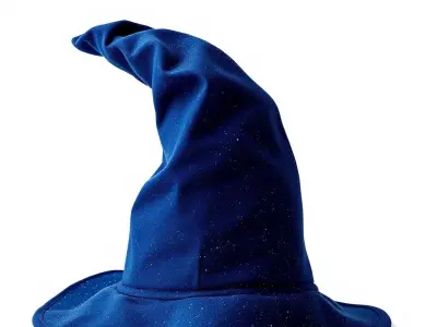 Merlin Wizards Hat Royal Blue model pack Low-poly 3D model