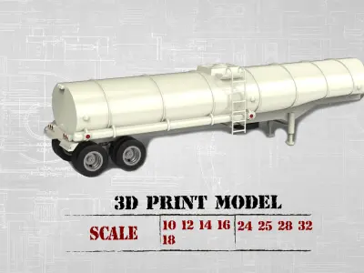 Printable 3D model Convoy Rubber Duck fuel Tanker trailer 3D print model