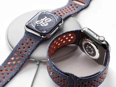 Apple Watch Series 9 Nike Sport Band Blue Flame 3D model