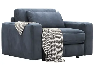 Kipton Wide Arm Nubuck Leather Sofa 140 By Arhaus 3D model