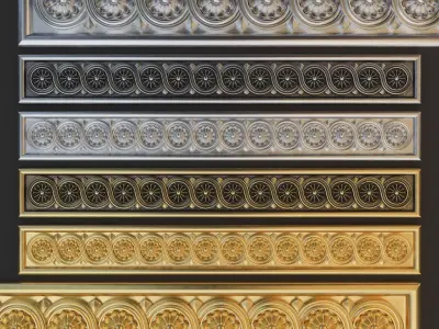 Molding gold and silver decorative moldings 3D model