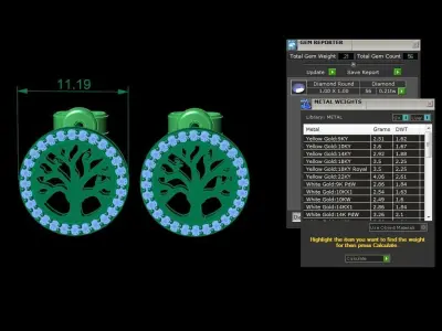 Jewelry Earring 3D print model 19