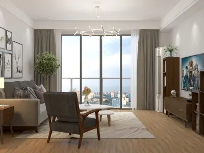 Scandinavian Living Room 3D model