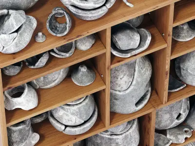 Dishes clay splinter old n3 3D model