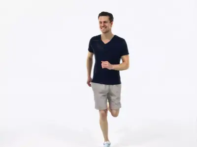 Virtue 02J Running Jogging Football Sports Man Low-poly 3D model