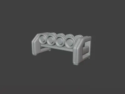 Stylized Gym and Fitness Set 3D model