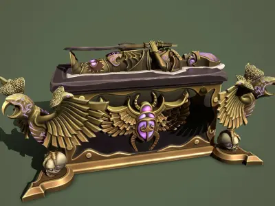 Desert chest Low-poly 3D model