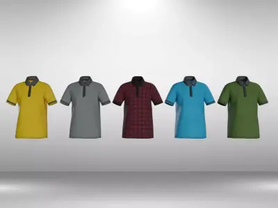 T-shirts Collection  Low-poly 3D model