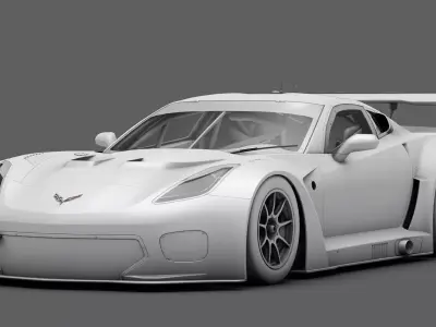 Chevrolet Corvette C7 GT-R GT3 GTLM Low-poly 3D model