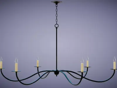 Saxon Black Chandelier Low-poly 3D model