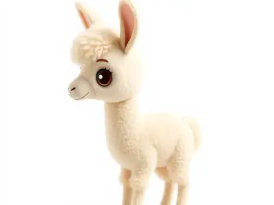 Charming Alpaca Plush model pack Low-poly 3D model