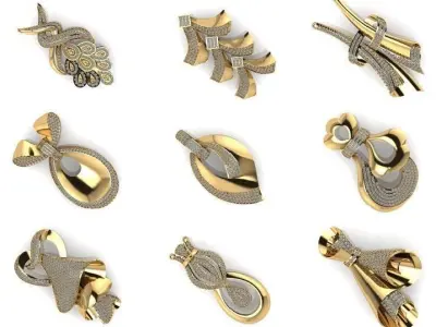 18 LUXURY DIAMOND AND GOLD PENDANT FOR WOMEN 3DM DETAILS 3D print model