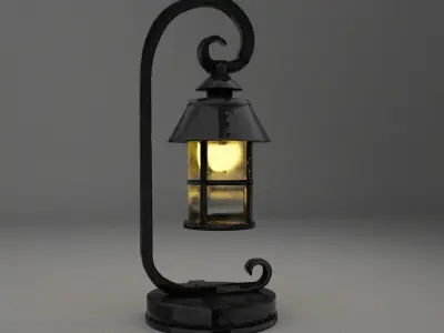 Vintage Single light Black Metal  Lamp Free low-poly 3D model
