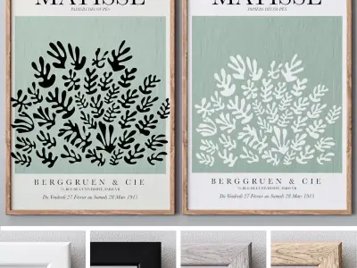 Set of large wall paintings 482 3D model