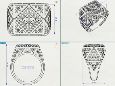 Masonic ring -84  3D print model