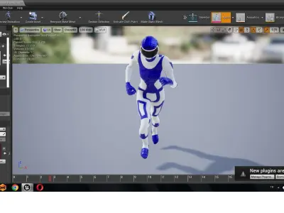 AdrenalineFemaleSuit group of robots Low-poly 3D model