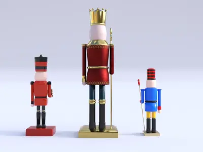 Nutcracker Christmas Pack Low-poly 3D model