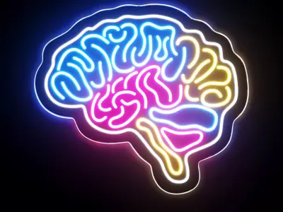 Brain Neon Sign 3D model