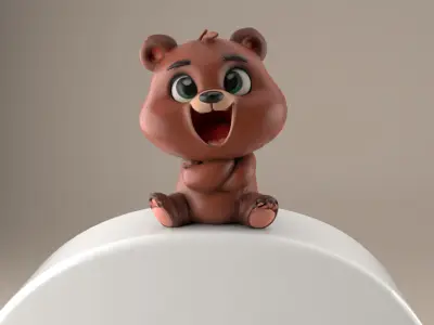 C Letter with Bears STL - Cute 3D Gift Decor 3D print model