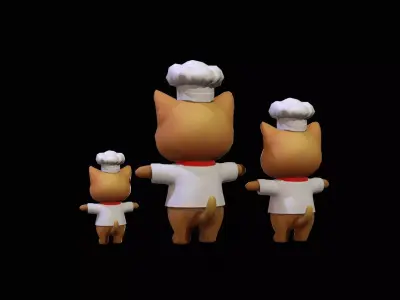 Cat4Pack2 Low-poly 3D model