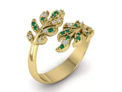 Leaf Cluster Ring 3D print model