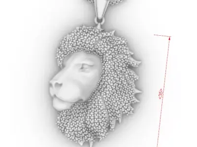 Lion king hip hop jewelry full stone 3D print model