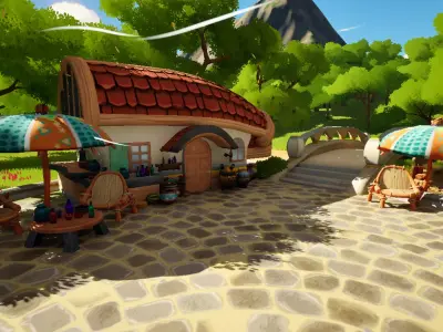 Stylized Forest House Low-poly 3D model