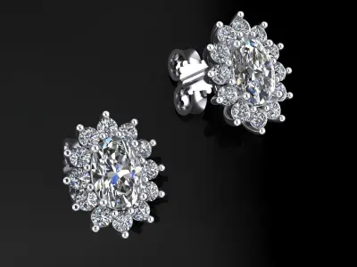 Oval Earrings 3D print model